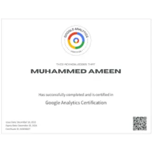 freelance seo expert in hyderabad-google analytics certification