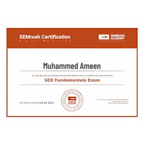 freelance seo expert in hyderabad-semrush certification